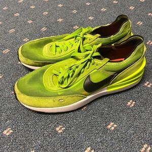 Nike Waffle One Electric Green Mens Sz 12 DA7995-300 Running 2 Tone Black Swoosh